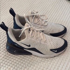 Nike White and Blue Athletic Shoes with Breathable Fabric